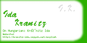 ida kranitz business card